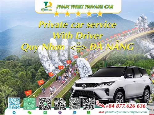 Private Car From Quy Nhon <=> Da Nang (private car with driver)